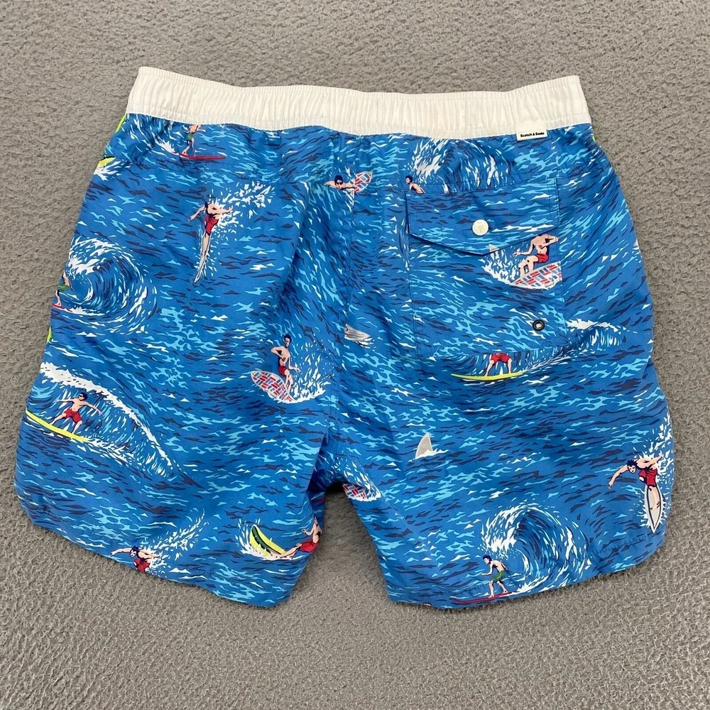 Scotch & Soda Swim Trunks Mens Medium Beach Surf Summer Vacation Mesh Lined‎